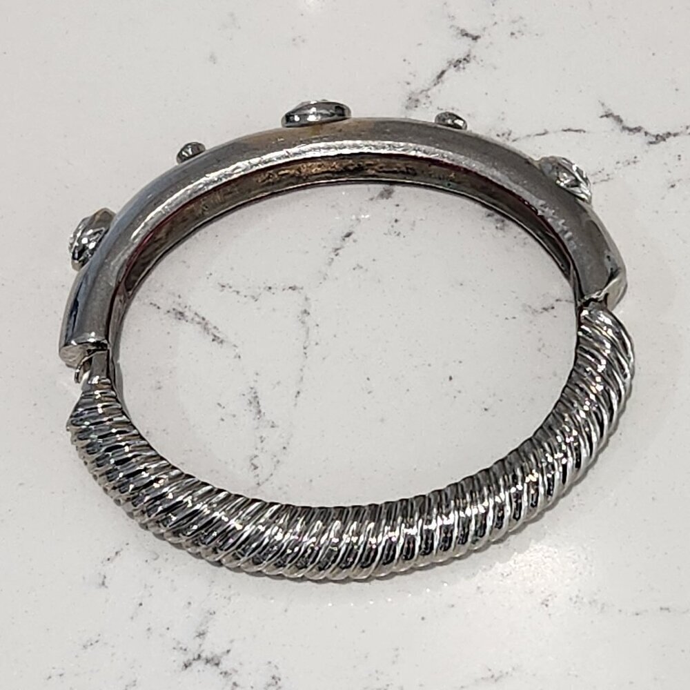 Silver Tone Cuff Bangle Bracelet